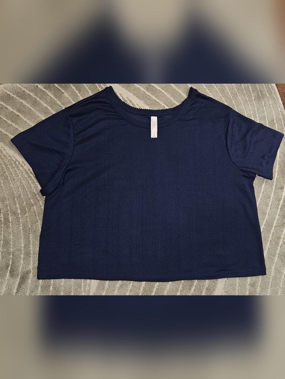 Auden Women’s Plus Size Navy Short Sleeve Pajama Set - Picture 2 of 7